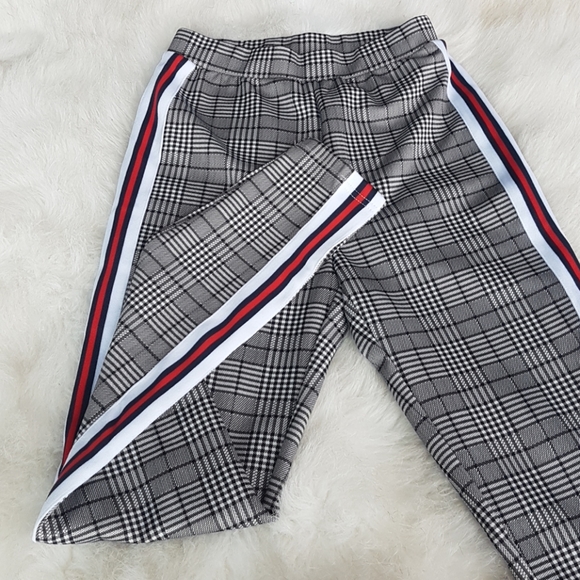 High waisted Striped plad trousers - Picture 2 of 4